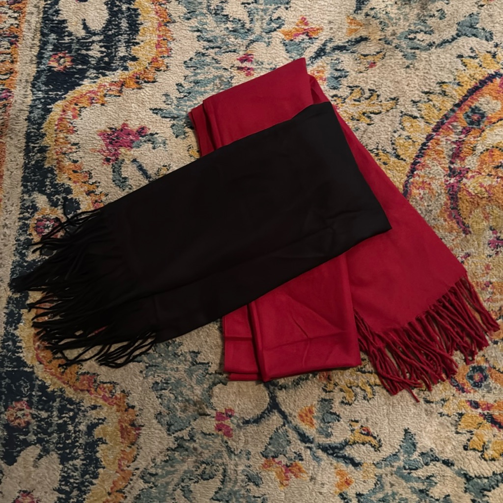 Black And Red Scarves